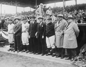 Left to Right: Nick Altrock of Senators, Ty Cobb, Rogers Hornsby ...