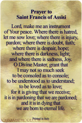 St. Francis of Assisi Relic Prayer Card