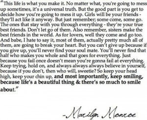 marilynquote,come,and,go,life,marilyn,monroe,quote,smile ...