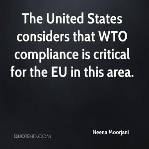 The United States considers that WTO compliance is critical for the EU ...