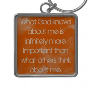 what God knows about me christian quote keychain