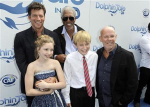 Jr., Morgan Freeman, (Front L-R) Cozi Zuehlsdorff, Nathan Gamble ...