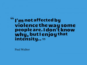 about being affected by violence