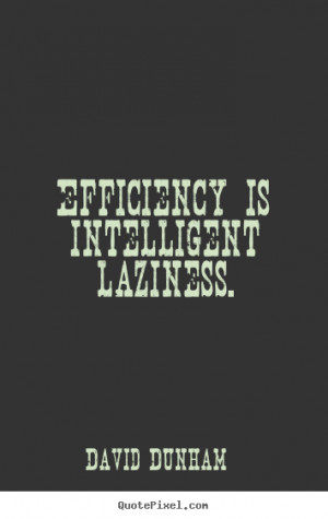 Inspirational quotes - Efficiency is intelligent laziness.