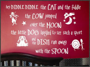 Nursery Rhyme Wall Lettering Quote Hey Diddle by WallsThatTalk, $45.00
