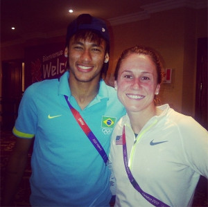 Heather O'Reilly with Brazilian star Neymar. (heatheroreilly/Instagram ...