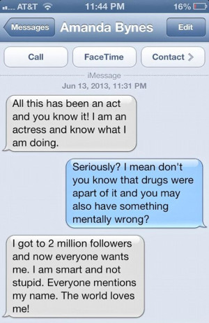 Amanda Bynes apparently sent a series of text messages to her friend ...