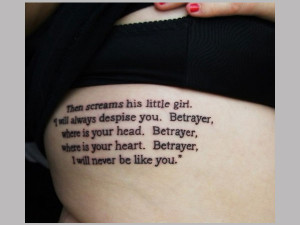 ... this is a darkly meaningful quote tattoo for a girl who s survived