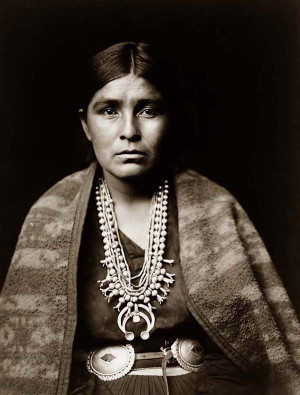 Navajo woman. Crow tomahawk. Crow medicine man.
