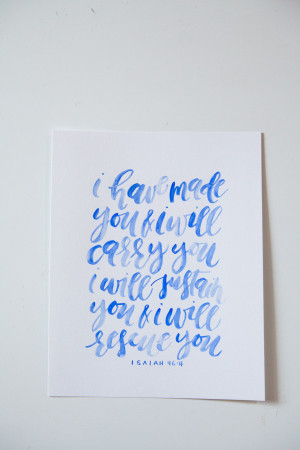 Written Word Calligraphy Blue Watercolor-1