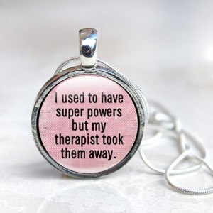 Quote Necklace Pink Necklace, Super Powers quote Funny gift for her ...