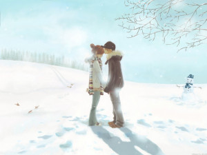 1024x768 Cute couple kissing desktop PC and Mac wallpaper