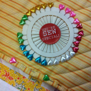 Flower Sewing Pin Wheel Sew a Little Happiness Quote