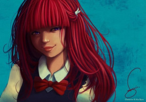 anime, girl, red hair