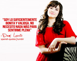 ... tags for this image include: demi, demi lovato and spanish quotes