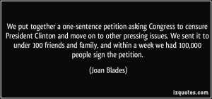 We put together a one-sentence petition asking Congress to censure ...