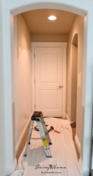 The arch to the right (in the above photo) leads to a closet and a ...