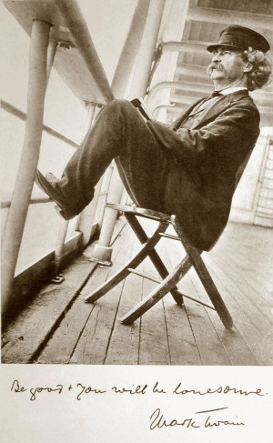 Samuel Clemens, at sea in 1895.