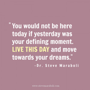 You would not be here TODAY if YESTERDAY was your defining moment ...