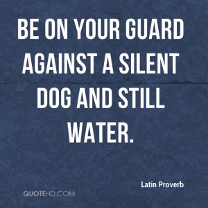 be on your guard asainst a silent dog and still water
