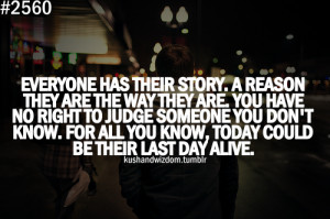 You know my name, not my story, so DON’T JUDGE!