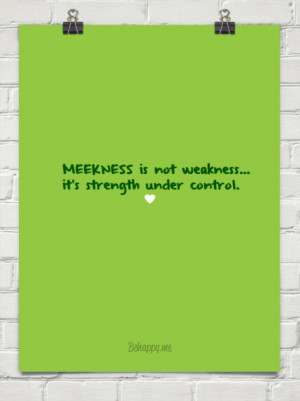 Meekness is not weakness... it's strength under control. #233664