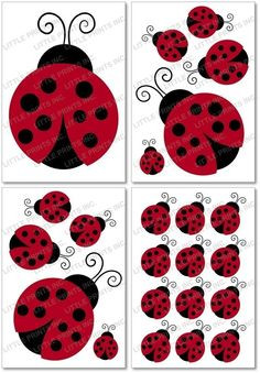 ladybug wall decals | Red Ladybug Nursery Wall Stickers Decals by ...