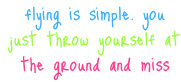 flying is simple funny quotes graphic