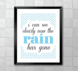 Can See Clearly Now – Song Lyric Quote 8x10 Typography Wall Art ...