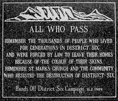 District Six memorial plaque