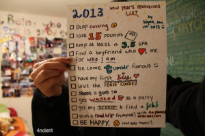 New Years resolutions list :) yeah I know I’m late ok
