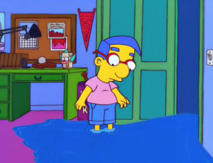 Milhouse. . Ohh! I hate these flood pants.