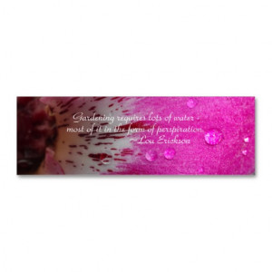 Pink Orchid Garden Sayings Bookmarks Business Card Templates