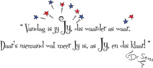 Dr Seuss quote Afrikaans wall poetry