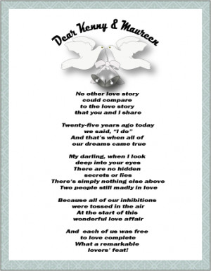... Wedding Anniversary poems are great for silver wedding anniversary