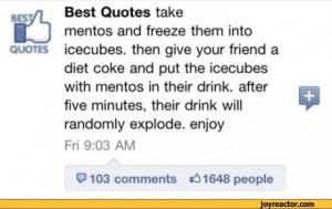 details th quotes best quotes take mentos and freeze them into ...