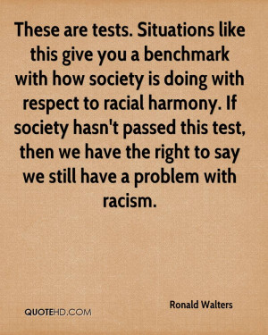 benchmark with how society is doing with respect to racial harmony ...