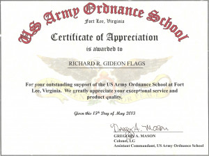 Army Certificate of Appreciation