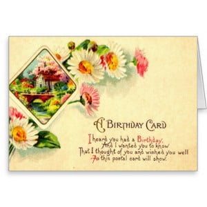 Belated Birthday Wish 1910 Vintage Cards