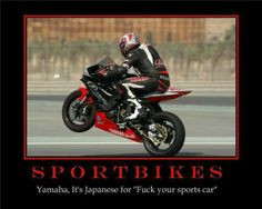 YAMAHA Japanese for car, sportbike, hanging out in the corners ...