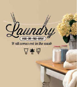 QUOTE-LAUNDRY-wall-stickers-WASH-DRY-FOLD-REPEAT-18-decals-room-decor ...