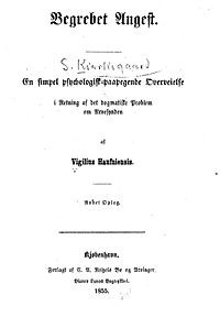 Danish title page to The Concept of Anxiety