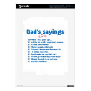 Dad's favorite sayings iPad 3 decals