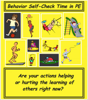 PE Central Behavior Self Check Lesson Idea and Poster Set