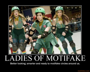 ladies of motifake kind of like roller derby girl scouts