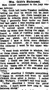 This excerpt from the Atlanta Journal of August 11, 1905, quotes ...