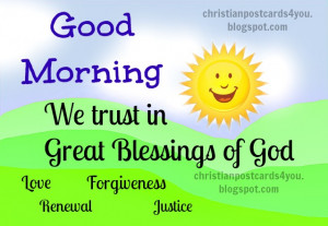Good Morning. We trust in Blessings of God. free Christian cards for ...