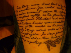 Devotion Tattoo, Eugene, Oregon! It’s a quote from Cormac McCarthy ...