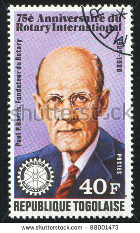 ... Togo, shows Paul P. Harris, Rotary founder, circa 1980. - stock photo