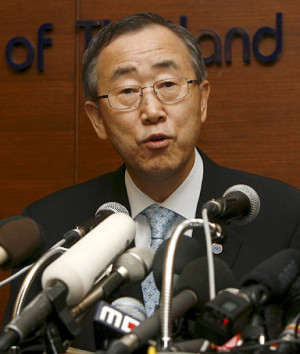 Ban Kimoon Un Secretary General Burma Aid Access Cyclone